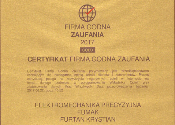 Certyfikat kompetencji